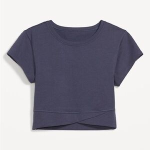 Old Navy PowerChill Cropped Cross-Front Tshirt blue Women’s Size Extra Large XL